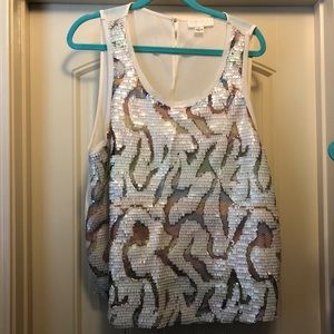 Plus size multicolor sexy sequin top